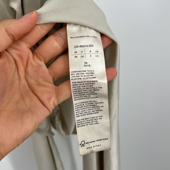 ❌SOLD❌ RICK OWENS LILIES Sivaan Gown in Dove 38 - Picture 9 of 9